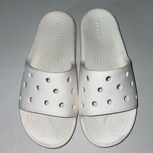 White Croc Slides - Men's Size 7/ Women’s Size 9